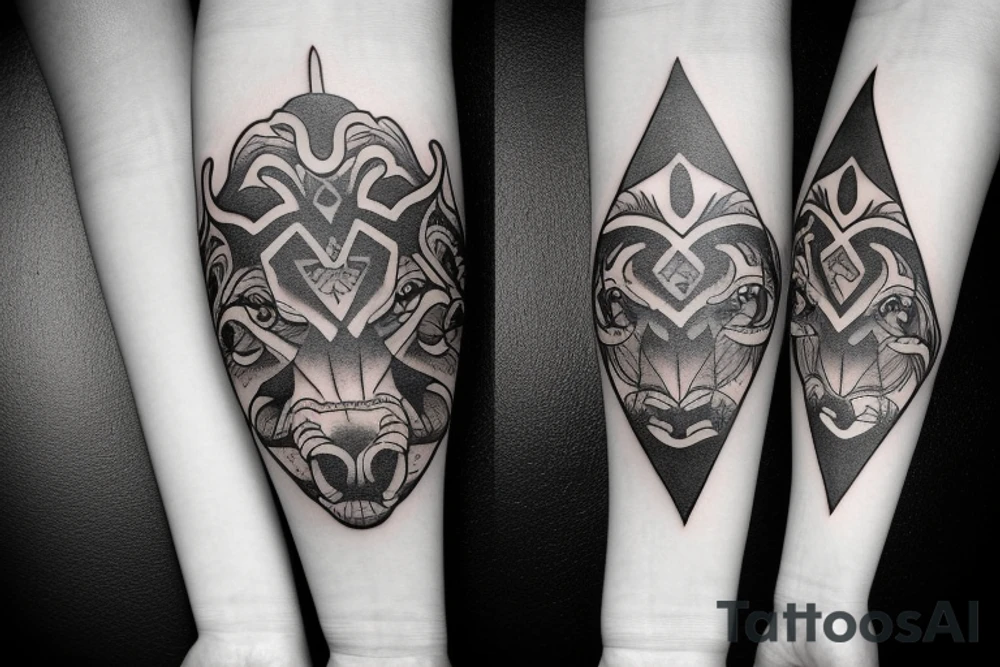 ForeArm band with a Taurus symbol tattoo idea