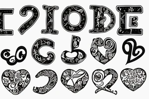 Letter S and P with tiny heart shape tattoo idea