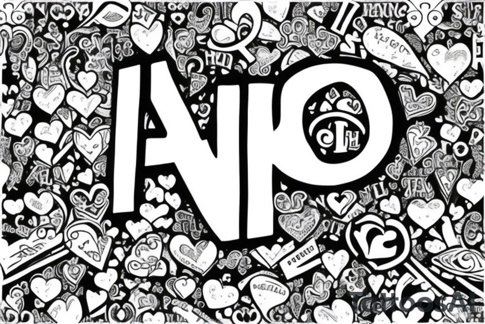 Letter S and P with tiny heart shape tattoo idea