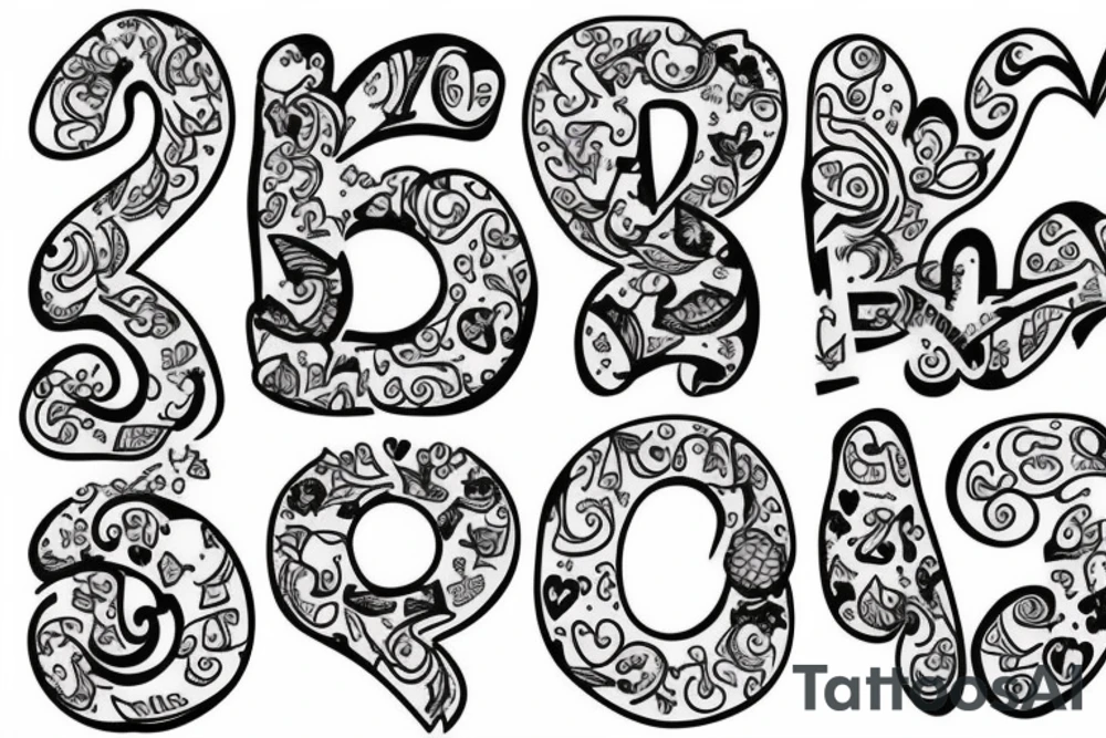 Letter S and P with tiny hearts tattoo idea
