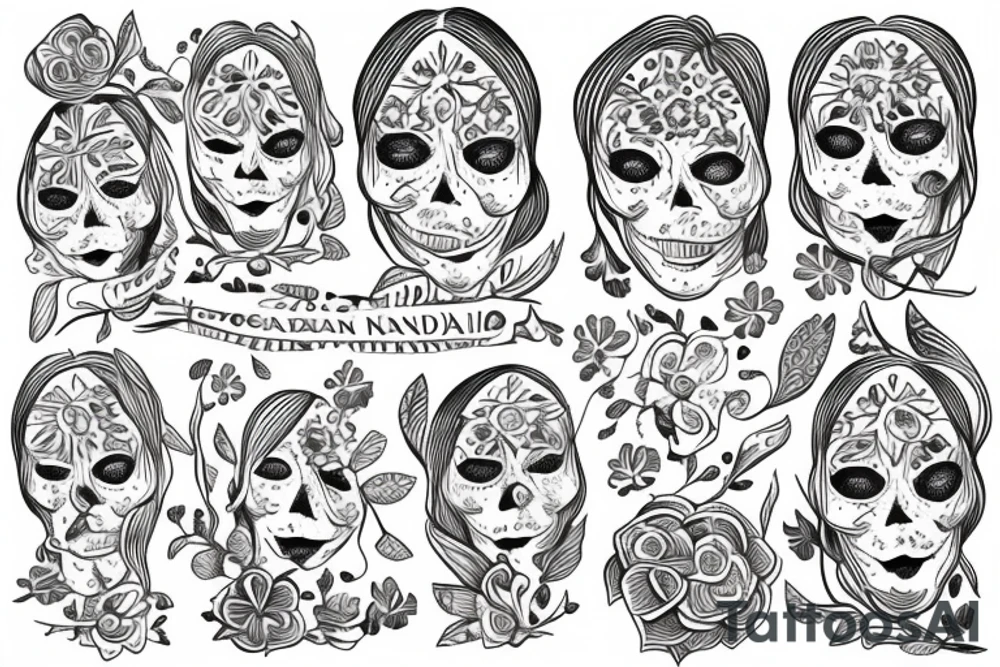 Scandinavian folk art with real flowers tattoo idea