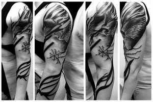 Zeus with lightning bolt and in a storm tattoo idea