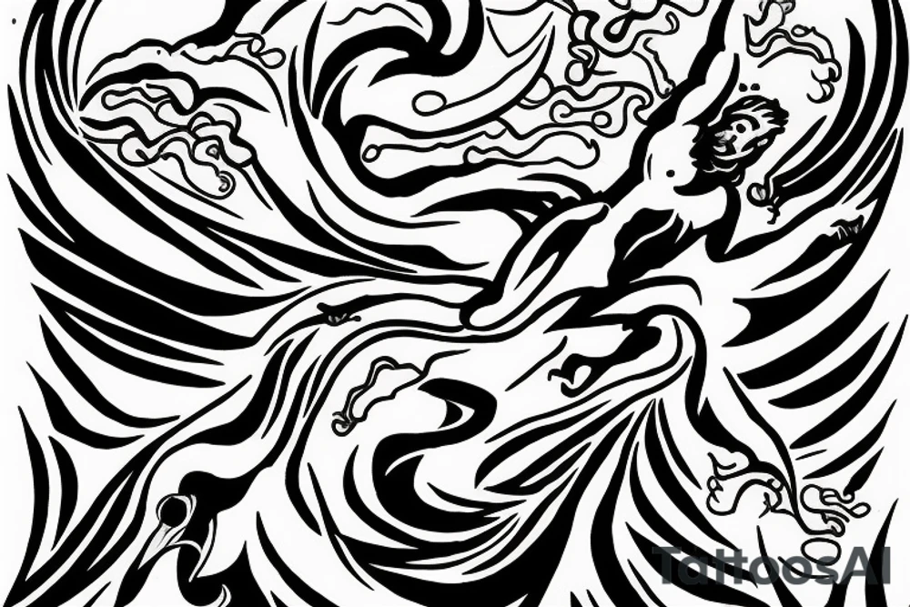 Zeus with a lightning bolt, with a storm in the background tattoo idea