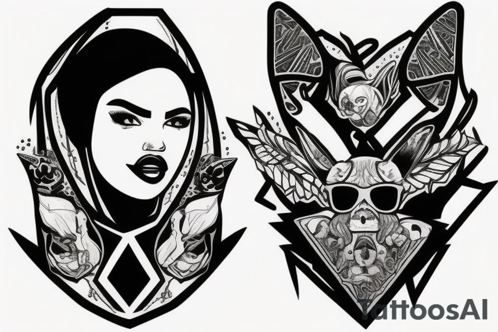 the word  "HOODRAT" above my ear on the left side of my head. tattoo idea