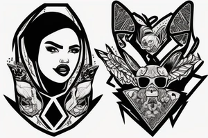 the word  "HOODRAT" above my ear on the left side of my head. tattoo idea