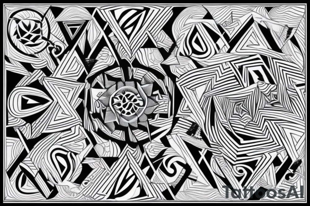 Trippy optical illusion tattoo idea