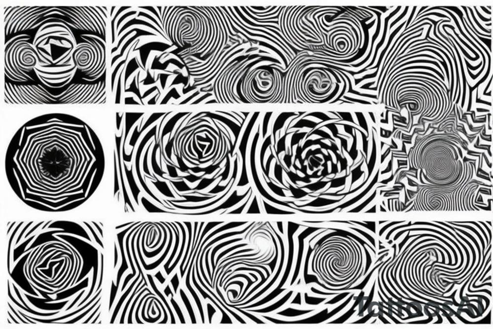 Trippy optical illusion tattoo idea