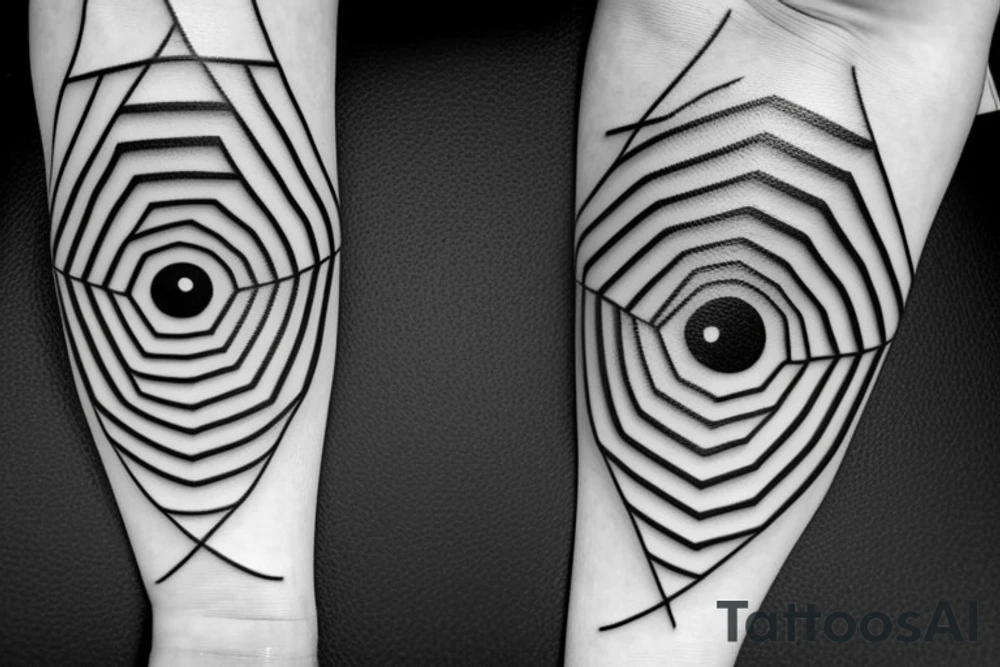 Trippy optical illusion small eye tattoo idea