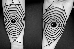 Trippy optical illusion small eye tattoo idea