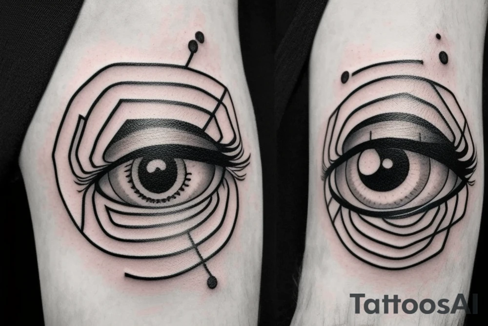 Trippy optical illusion small eye tattoo idea