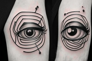 Trippy optical illusion small eye tattoo idea