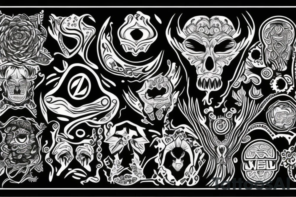 Trippy outlines tattoo idea