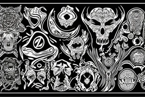 Trippy outlines tattoo idea