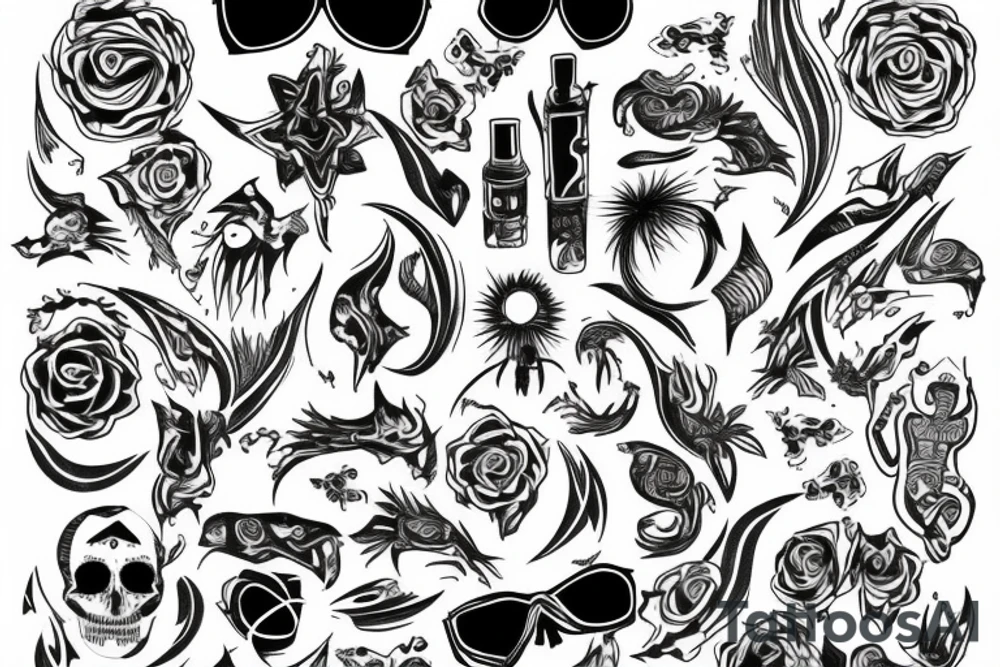 Trippy outlines tattoo idea