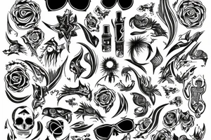 Trippy outlines tattoo idea