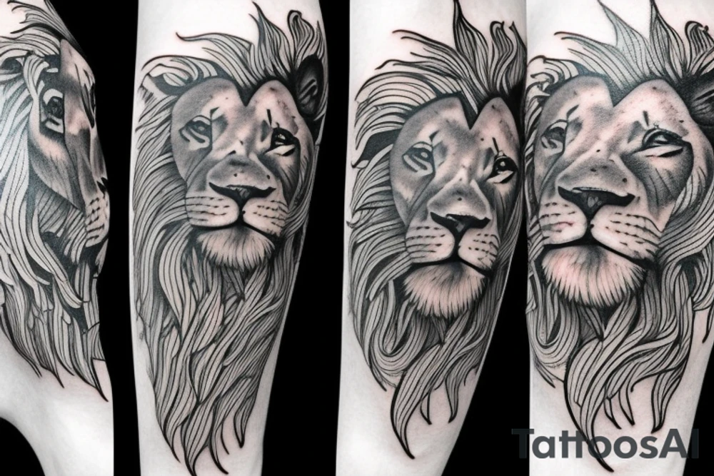 Lion head tattoo idea