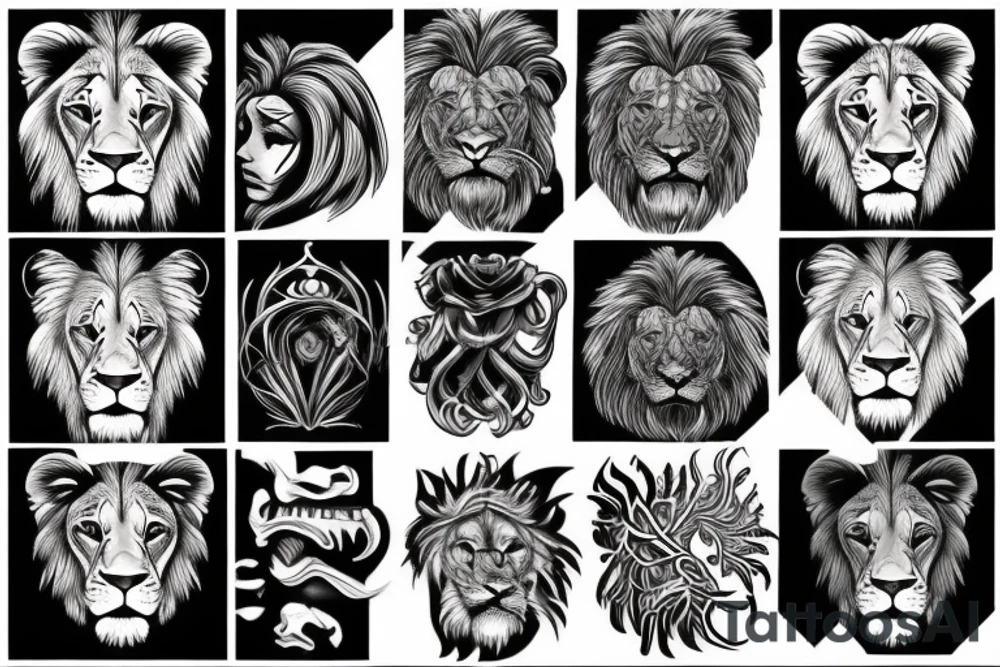 Lion head tattoo idea