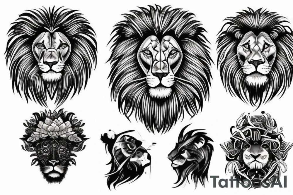 Lion head tattoo idea