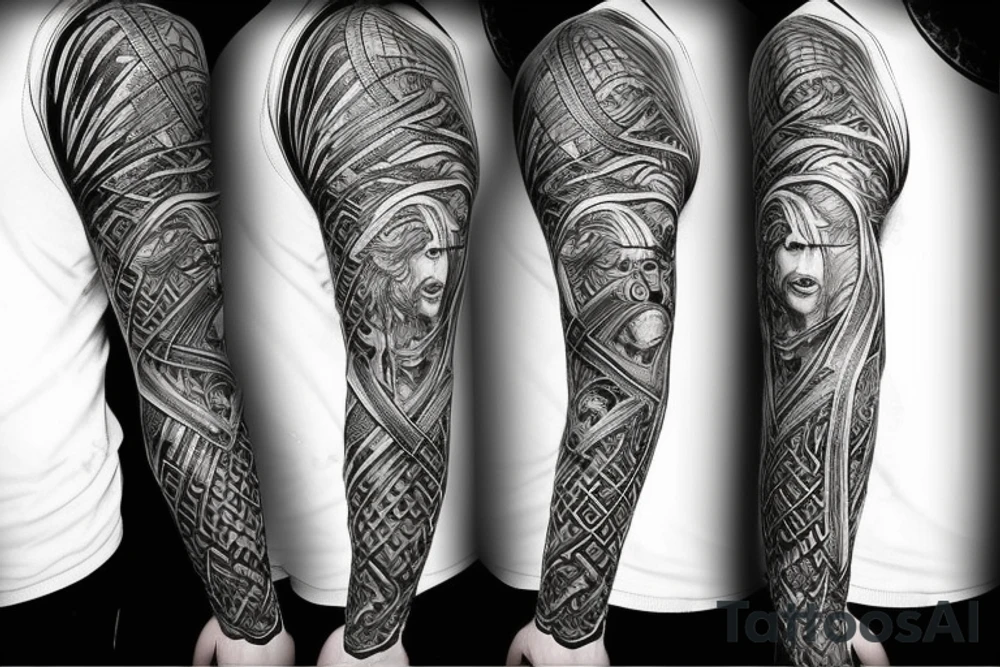norse mythology sleeve tattoo idea