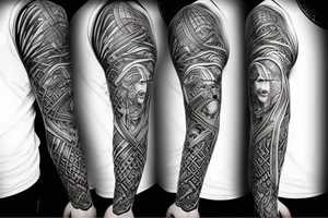 norse mythology sleeve tattoo idea