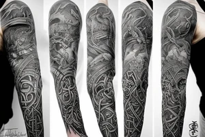 norse mythology sleeve tattoo idea