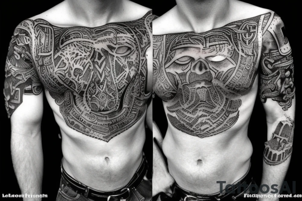 Chest viking tattoo tattoo idea