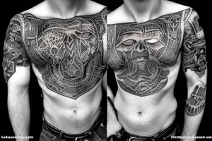 Chest viking tattoo tattoo idea