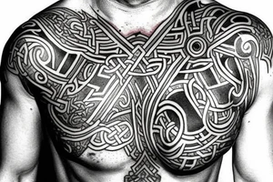 Chest viking tattoo tattoo idea