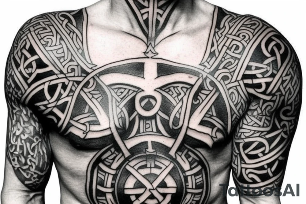 Chest viking tattoo tattoo idea