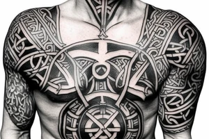 Chest viking tattoo tattoo idea