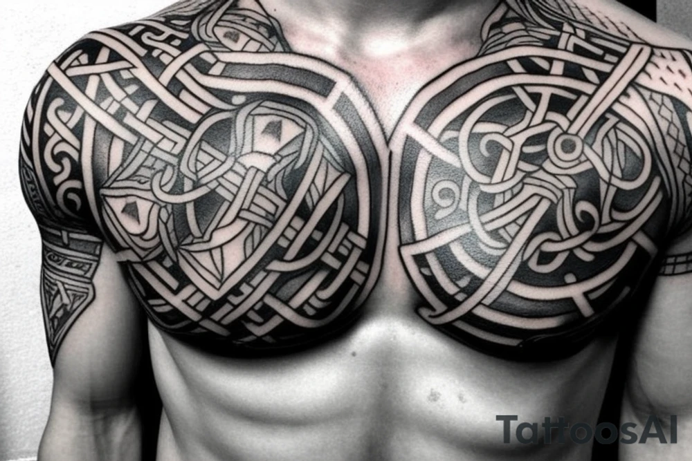 Chest viking tattoo tattoo idea