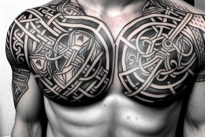 Chest viking tattoo tattoo idea