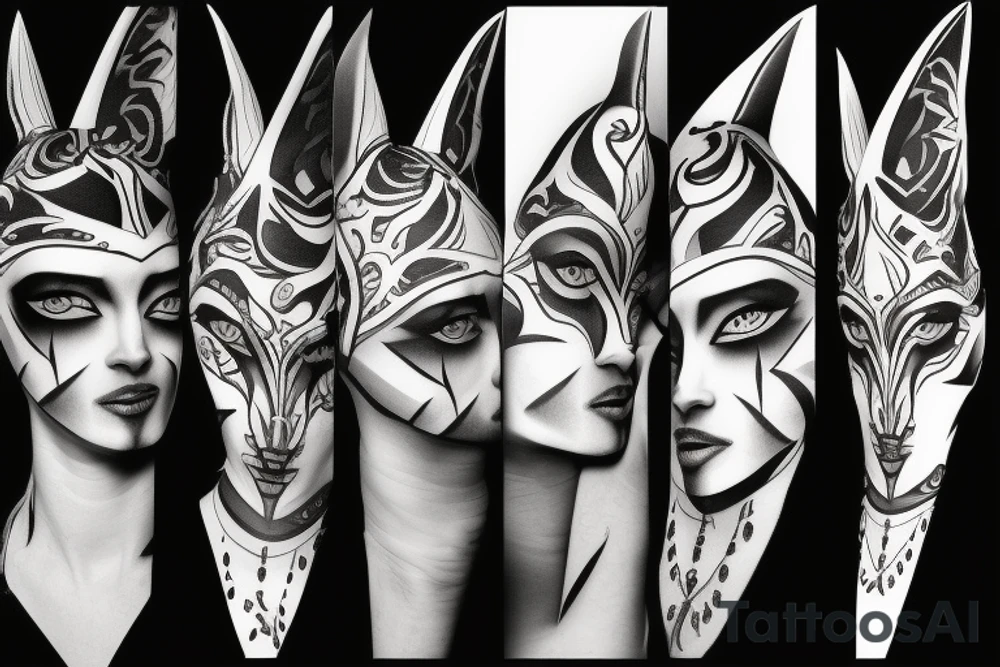 anubis face tattoo idea