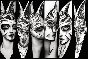 anubis face tattoo idea