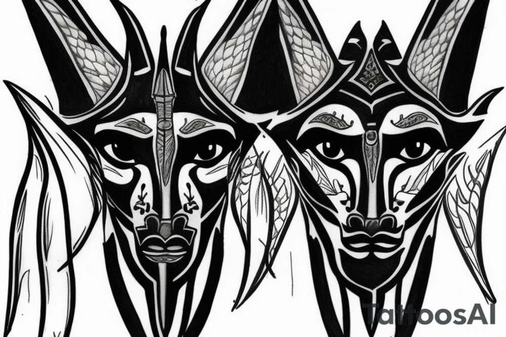 anubis face tattoo idea