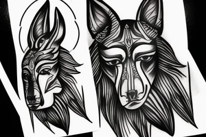 anubis face simple tattoo idea
