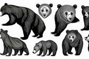 Bear with background tattoo idea