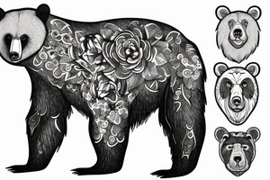 Bear with background tattoo idea