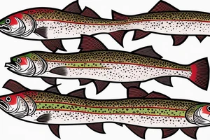 Rainbow trout with red drum back half tattoo idea