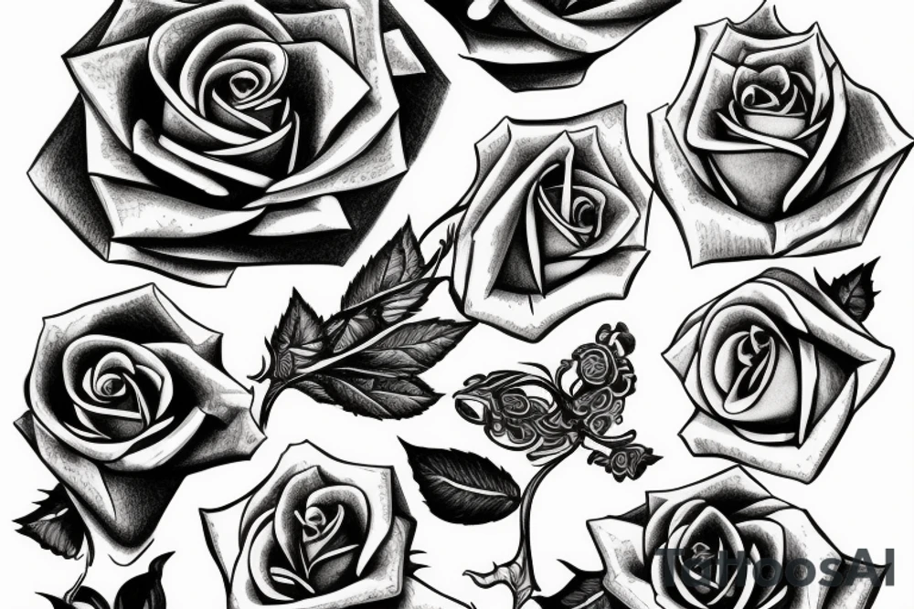 Rose as rod of caduceus tattoo idea