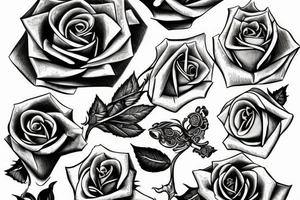 Rose as rod of caduceus tattoo idea