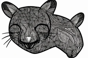 Wombat sonriente andando en biciclo comiendo algo tattoo idea