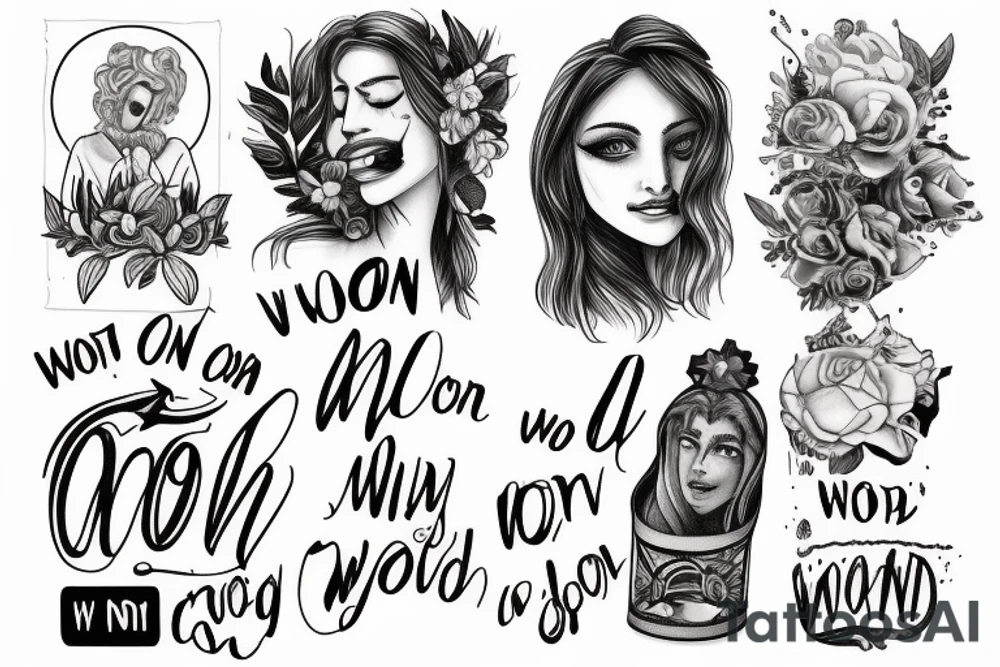 God is not a woman
He won't wipe away your tears
The holy books they always end up
Lonesome and dog-eared tattoo idea