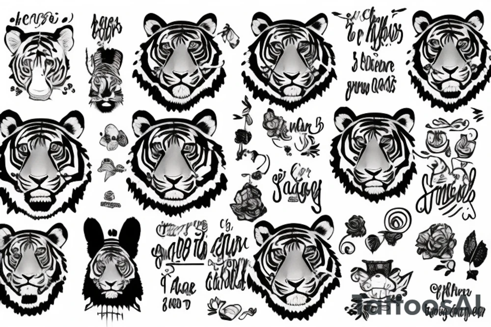 Tiger with a soft soul but strong hearted tattoo idea