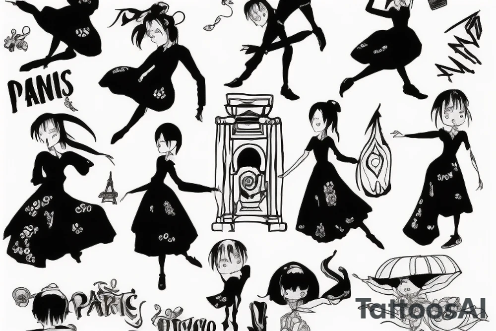 Dancing alone in paris tattoo idea
