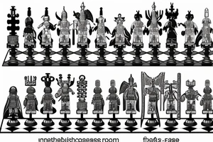 Lego chess pieces on a battle field tattoo idea