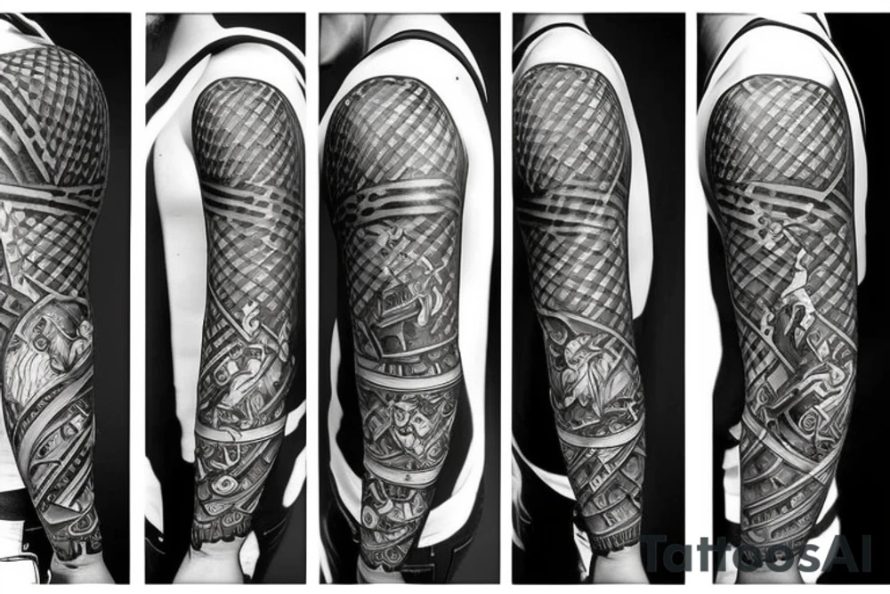 chess pieces on a battle field tattoo idea