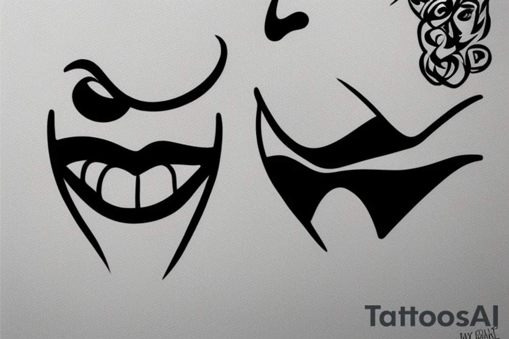 A face with sewed mouth tattoo idea