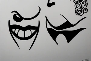 A face with sewed mouth tattoo idea