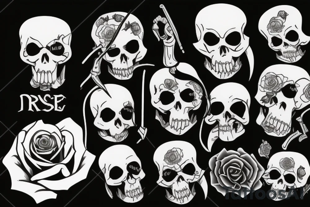 Grim reaper with a rose tattoo idea